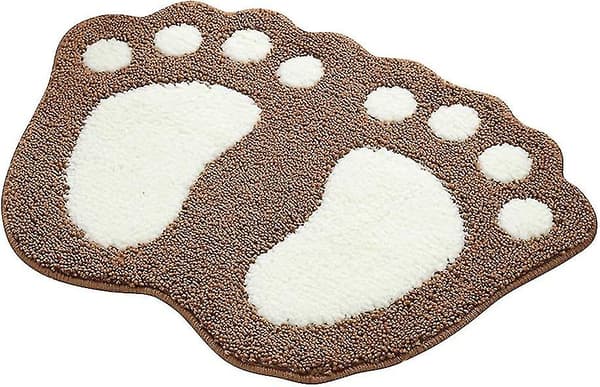 Skridsikkert og absorberende bademåtte med store fødder, Polyester, 40 x 60 cm