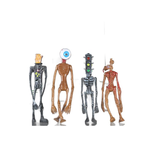 Stor Siren Head Leksak Visselpipa Man Omgivande Monster Shelter Foundation Figur Figurin 4 st