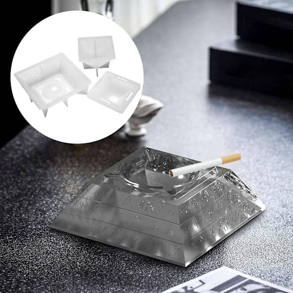 Pyramide Askebæger Epoxy Resin Form Røg Opbevaringsboks Støbning Silikone Form Ornamenter Fremstillingsværktøjer