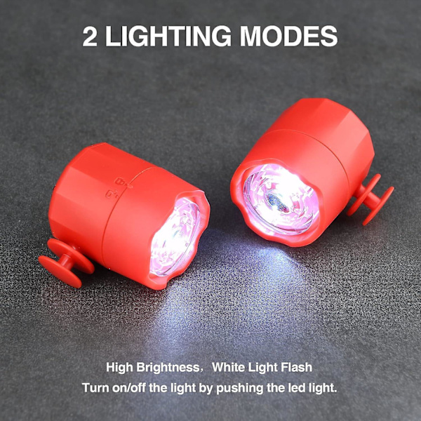 Croc-otsalamppu, 2 kpl LED-valo Puukenkäotsalamppu Ipx5 Vedenpitävä kenkävalo koiran ulkoilutukseen, retkeilyyn, C-tyypin ladattava valo (punainen)