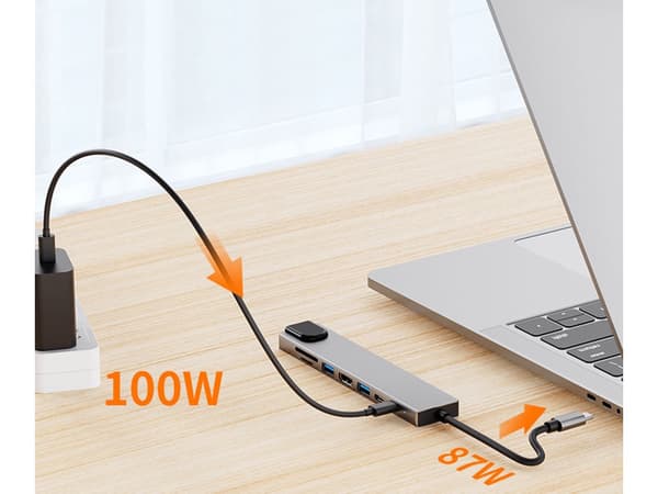 Sovitin 8-in-1 USB-C - Thunderbolt, HDMI, SD ja RJ45