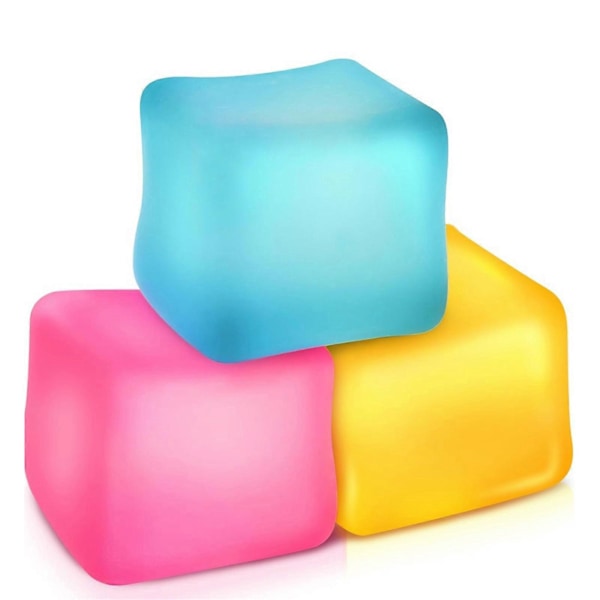 Stressaflastende Terning Squishes Legetøj Langsom Tilbagefald Glød-i-mørket Gel Fyldt Sanse Terning Rolig Klem Fidget Legetøj Børn Teenagere Voksne Gave