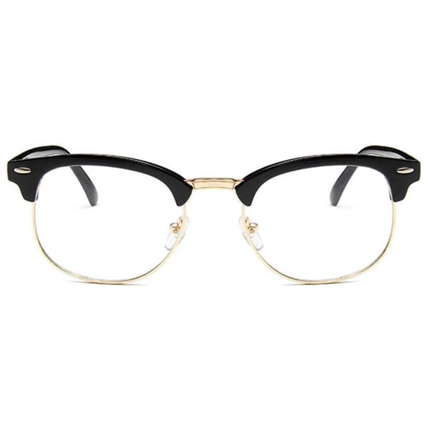 Black Clubmaster Glasses without Strength Clear Glasses