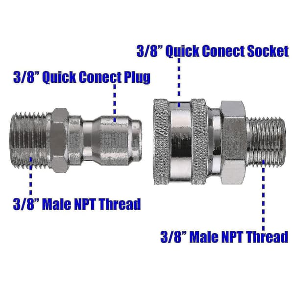Tool Daily Högtryckstvätt Kulventil Kit, 3/8 Tum Snabbkoppling För Högtryckstvättslang, 4500 Psi