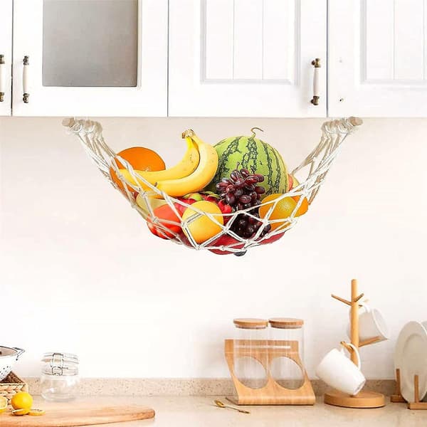 2 st Frukthamnäck, Macrame Frukthamnäck Korg, Frukthamnäck för Kök Under Skåp
