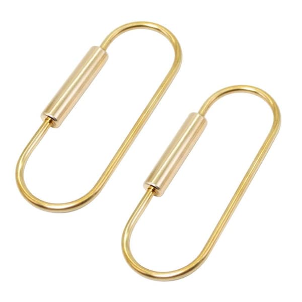 Durable Brass Keychain with Screw Clip, Simple Car Keychain, Unisex
