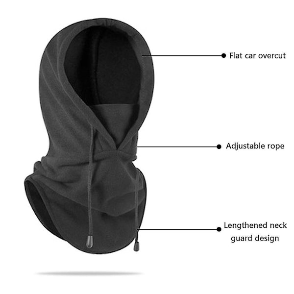 Tungviktsfleece Kallvädersmask för Ansikte och Hals