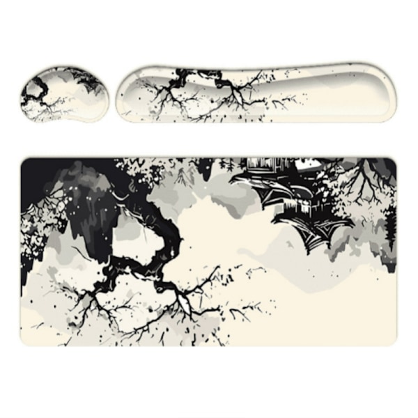 Soft Ergonomic Mouse Pad Set with Keyboard Wrist Rest Model 2