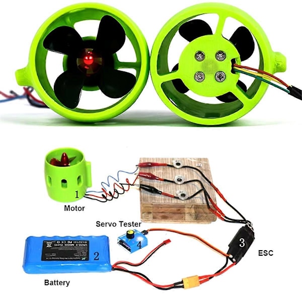DC 12V-24V 20A Undervattens Jetbåt 4 Blad CW CCW Thruster Motor för DIY RC Robot Lockbete Båt