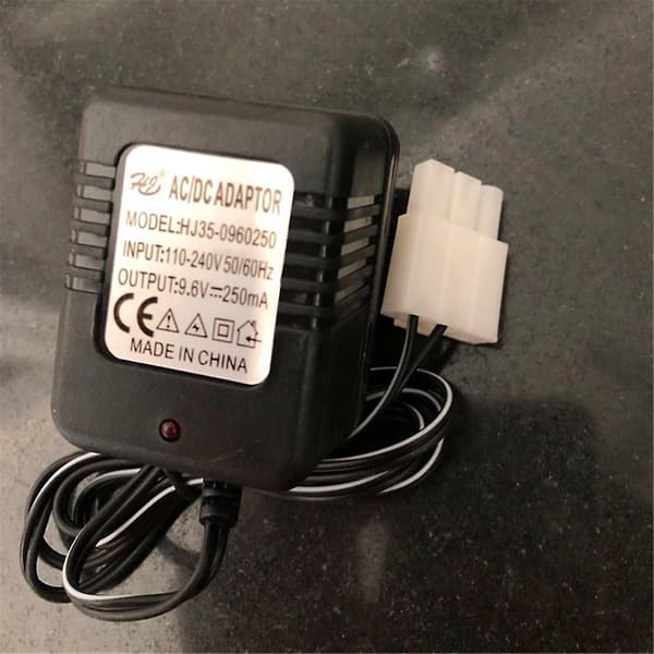 Oplader til 9.6V Ni-Cd Ni-MH Batteri Input AC 110V-240V Output 9.6V 250mA