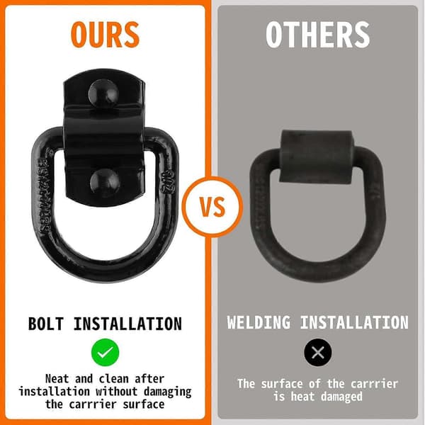 1/2\" Kraftig Bolt-On Smidd D-ring, 12000Lbs Bruddstyrke Tilhengerfeste