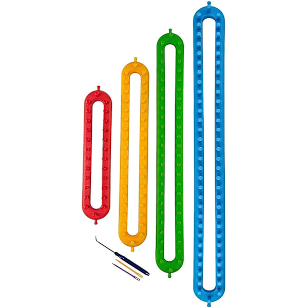 Stickningsvävset med virknålsats Garn Cord Knitter 4 Hat Looms Long Knitting Loom DIY