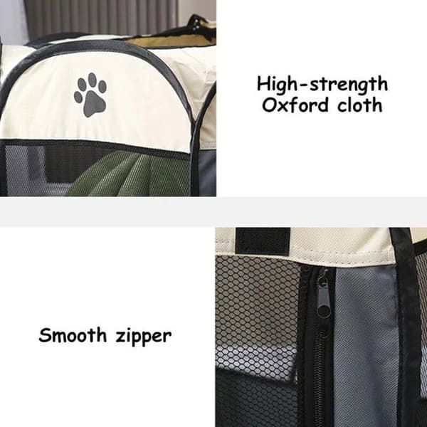 Vikbart katthus - Entrédörr med dragkedja - Kattbur - För inom- och utomhusbruk - Hundkoja