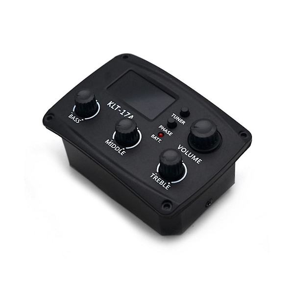 -17a Akustisk Gitarr EQ Förförstärkare, med Digital Procedding Tuner 3-bands EQ Equalizer med Tuner Gitarr
