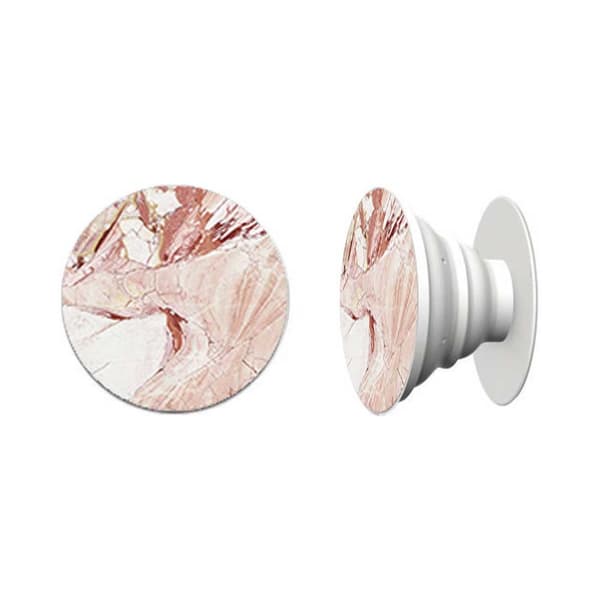 Pink Marble Button for Mobile Phone - Grip Holder Stand