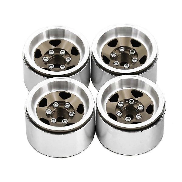 4 stk. 1.0 Tommer Aluminium Legering Beadlock Fælghjul til RC Crawler Bil Axial SCX24 1/18 TRX4M Hjul