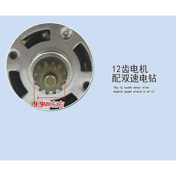 RS550 Motor 17 14 15 11 12 Tänder 9 Tänder 72 96 108 12V 144V 168 18V 21 25V Växel 3mm Axel För Sladdlös Laddningsborr Skruvdragare