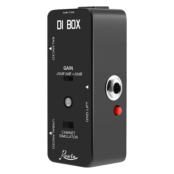 DI BOX LEF-331 Micro-DI med Cab Sim och Gain Gitarr Effektpedal True Bypass