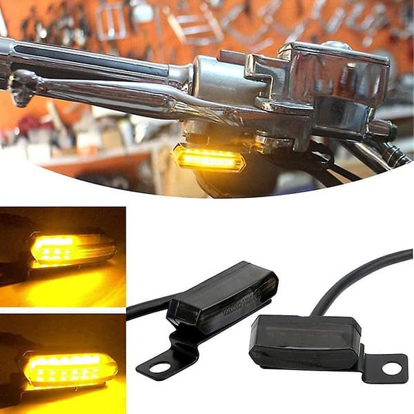 Universal Motorsykkel Mini Flytende LED Blinklys Indikator Blinker Lys Blinker for (Svart)