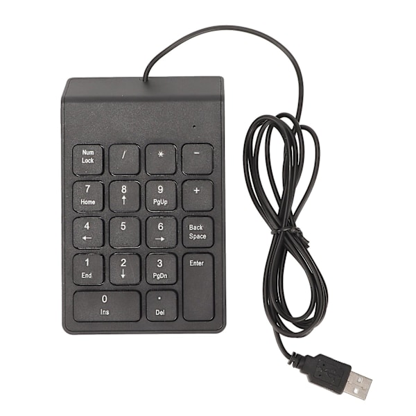 Trådbunden Nummerskärm 18 Tangenter Ergonomisk USB Plug and Play Tyst Skrivning Mini Numerisk Tangentbord kompatibel med