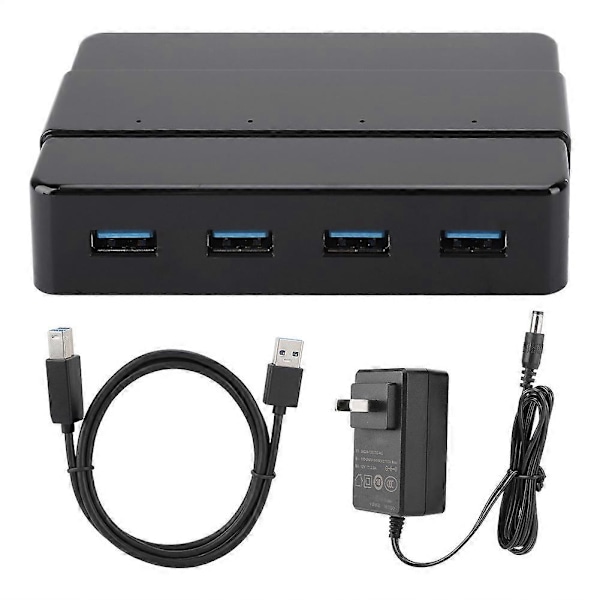 H4928-U3 Moniliitäntäinen Jakaja 4-porttinen USB3 Laajennuskeskitin Tiedonsiirtokortti US 100-240V
