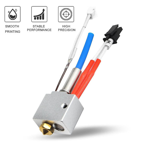 2 Hotend V5 J-Head 3D-skrivar Extruderdel Monterad med Volcano Munstycken för 2 Plus/Max/Pro