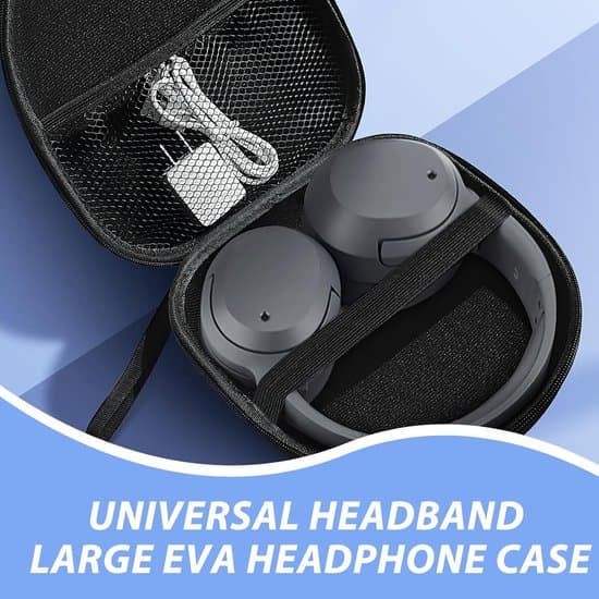 Over-Ear Headphone Case - Hard Waterproof and Shockproof Protective Case - Black