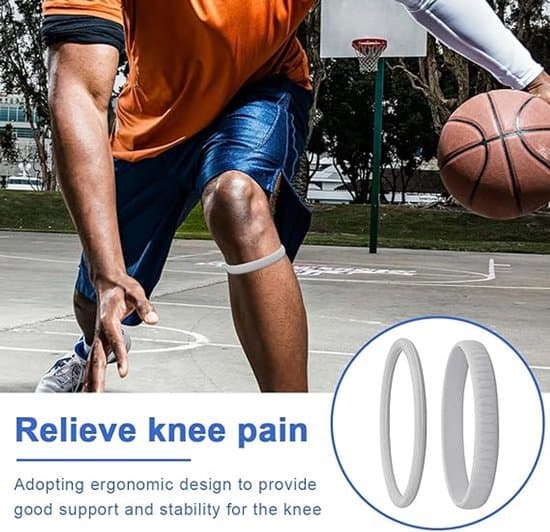 4-piece silicone knee band, patellar tendon support with fixing ring.