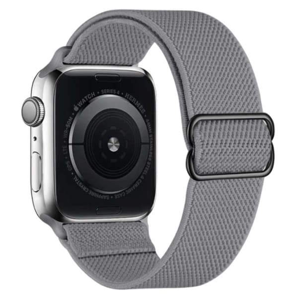 Apple Watch 38/40/41 ranneke Nylon Tummanharmaa