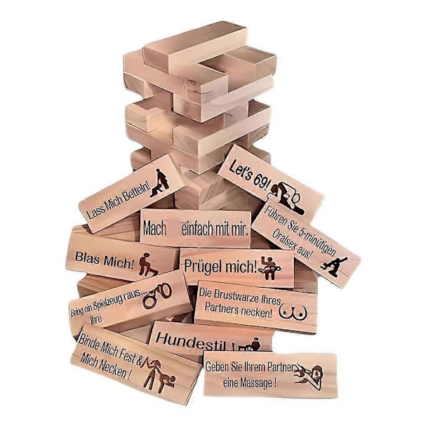 Super Naughty Block Tower Spill Valentine Date Night Stableklosser 48 stk