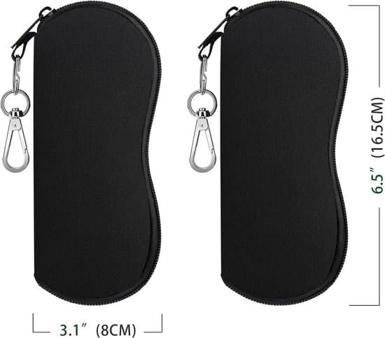 Lett Neopren Solbrilleetui med Belteklips - 2 Deler