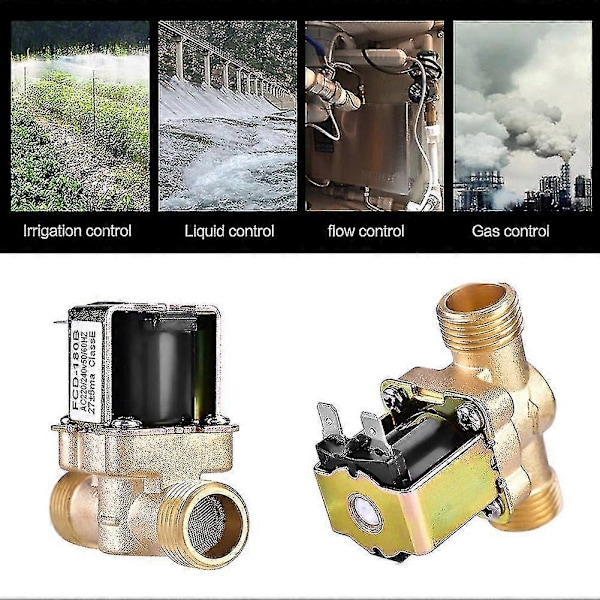 AC 220V Normaalisti Suljettu Messinki Sähköinen Solenoidi Magneettiventtiili