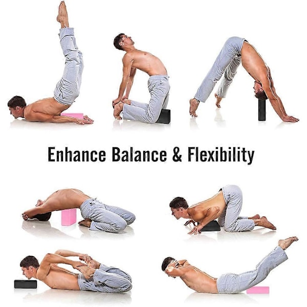 Yogablock 2-pack, EVA-skum Yogablock Träningsklossar, Lila