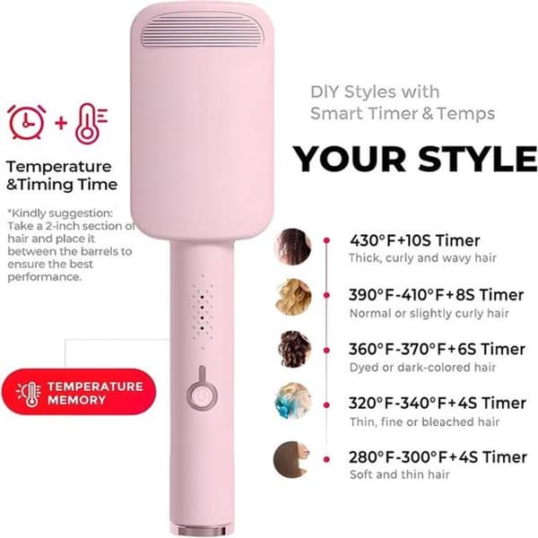 Curling Iron - 32 mm Curling Iron - Wave - Curling Iron - Wave Curling Iron - Ceramic Curling Iron - 3 Barrel Beach Wave Curling Iron - with Adjustable