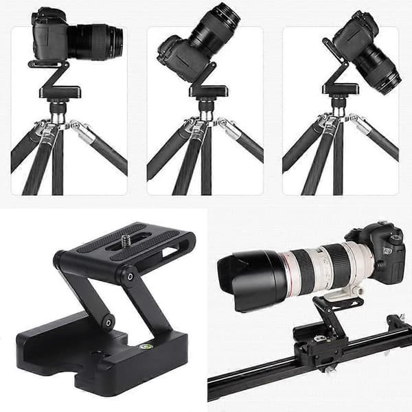 Bærbar Z-Type Kamera Foldbart Tripod Pan Tilt Kuglehoved Desktop Stand Holder