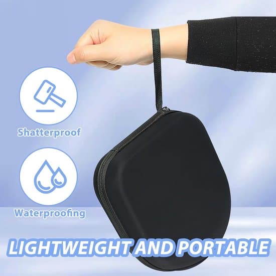Over-Ear Headphone Case - Hard Waterproof and Shockproof Protective Case - Black