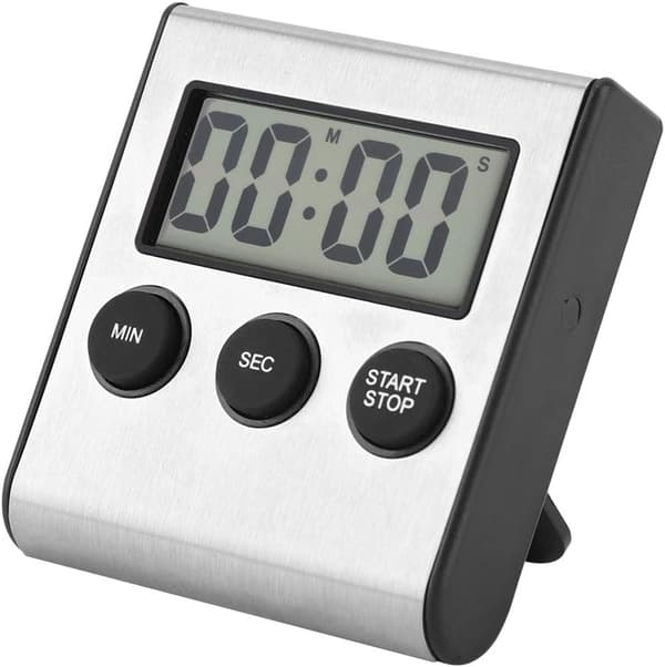 Digital timer, innendørs benk-/veggmontert vekkerklokketimer, digital kjøkkentimer