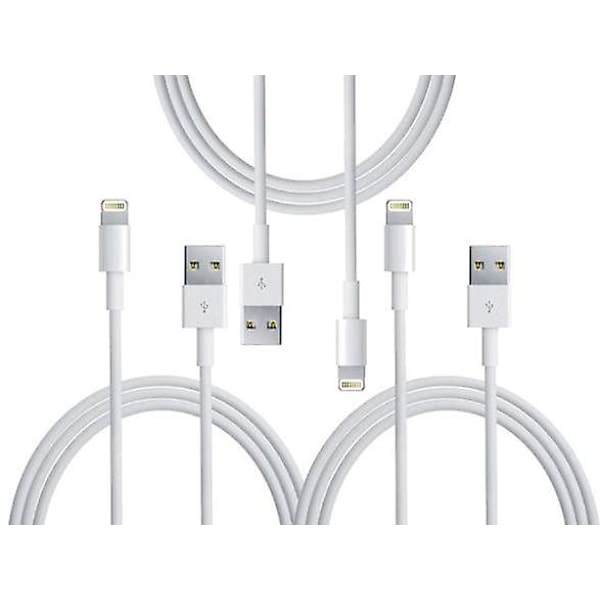3-Pakning 1 Meter - Lightning-lader kompatibel med iPhone X/8/7/6S/6/5S/SE iOS13