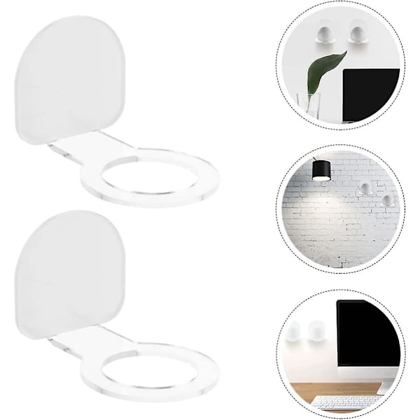 2-pack basebollställ i akryl för väggmontering, softbollställ, basebollträställ, väggmonterat displayställ, hängande ställ för horisontell visning 7,6x7 cm