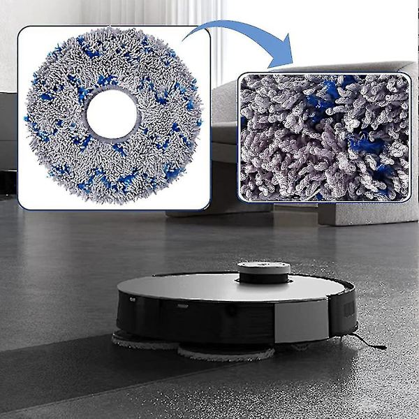 Ersättning för T10 Turbo / Deebot X1 / Omni / X1 Turbo Dammsugare Moppduk Tvättsbara Moppdynor