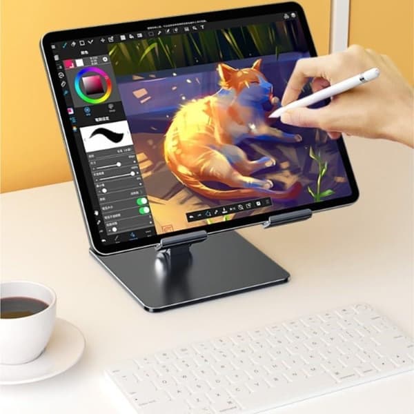 Tablet Stand, Tablet Holder, Foldable Metal Desk Stand for Mobile Phones, Suitable for iPad Support