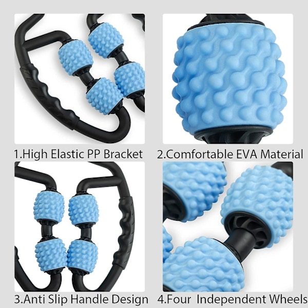 Foam Roller Massasje, Kalve Foam Massasjeverktøy, Arm Smertelindring, Stive og Stramme Muskler, Fascia Roller Blå