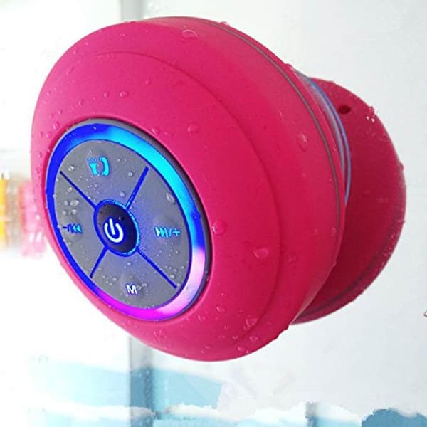 Waterproof Shower Speaker with RGB LED – Bluetooth Speaker with Suction Cup White
