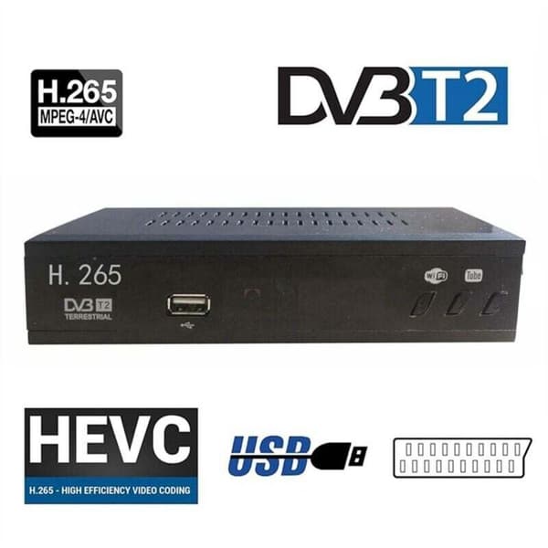 DVB-T2 HEVC 265 Digital TV-tuner DVB-T2 1080P HD USB-dekoder Terrestrisk mottaker EU-plugg