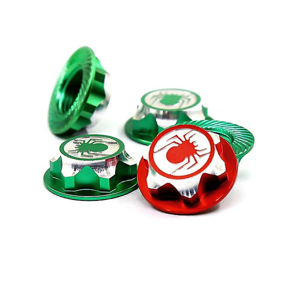 4 st Aluminium Hjulnavskåpa Dammskydd 17mm HEX Mutter för RC 1:8 Modellbil Hjulskåpa, Grön