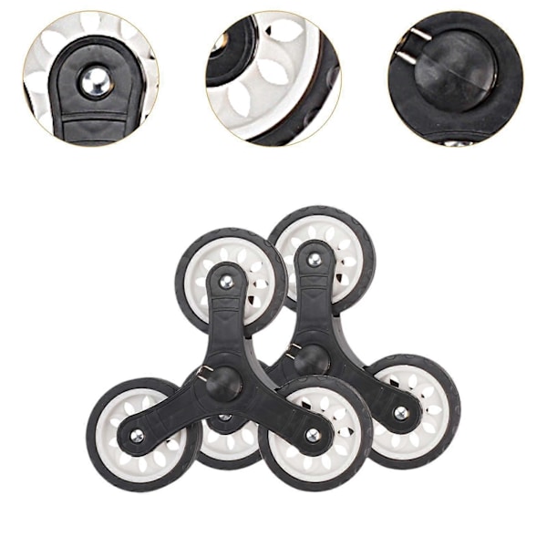 2x Trolley Triangel Hjul Hjuldiameter 9 cm Ersättning för Fällbar Vagn