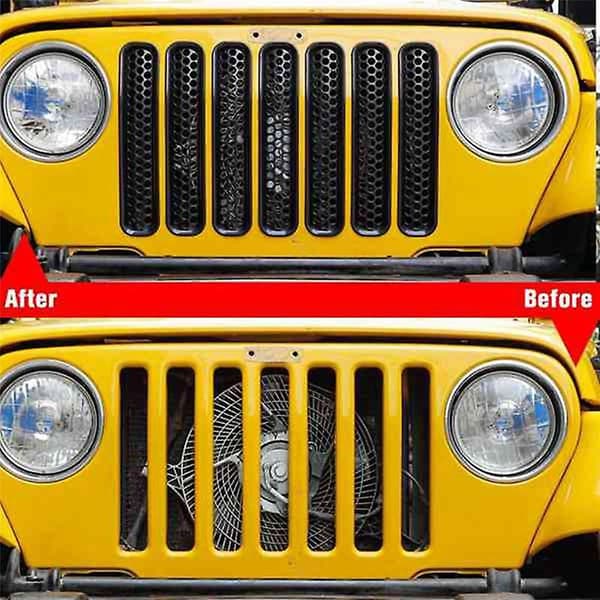 Honeycomb Mesh Front Grill Inserts Kit för 1997-2006 Wrangler TJ & Unlimited (7PCS)