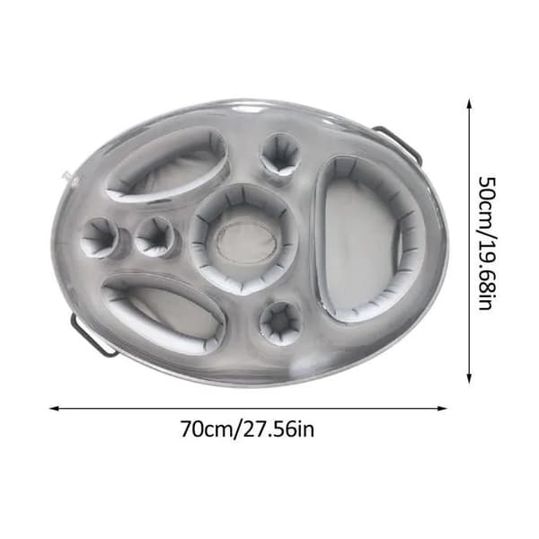 Floating Pool Tray with 8 Holes, Inflatable, Suitable for Pool/Spa/Beach Glass and Drink Holder.