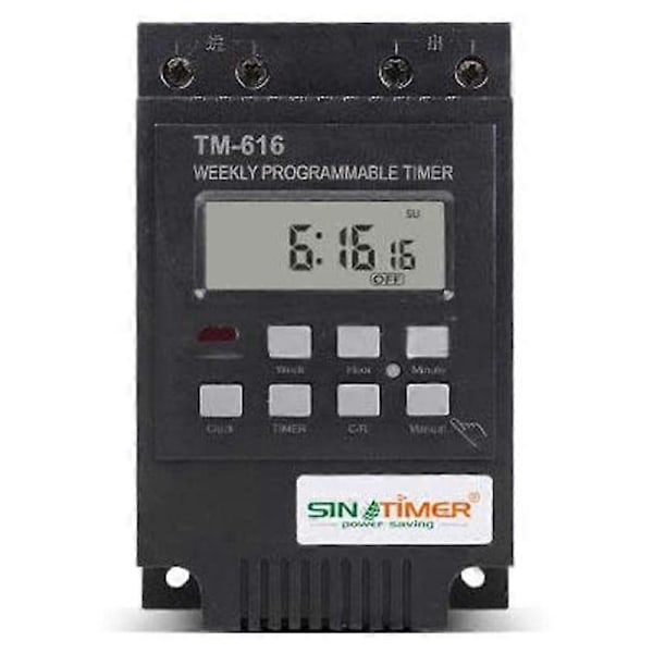 TM616 30AMP 4-polig Programmerbar Timer DIN-skena Montering Timerbrytare Digital Timer 110V AC Programmerbar Timerrelä