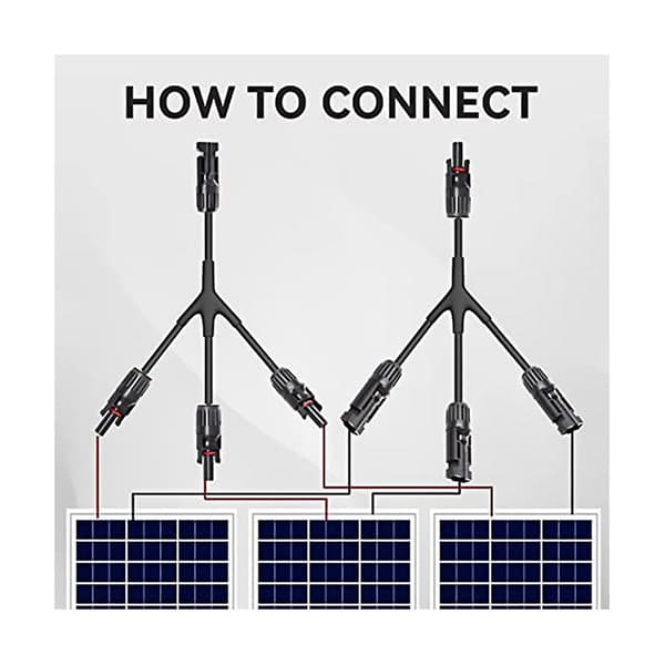 Y-gren solcellekonnektorer Solpanel Parallel Adapter 1 par Splitter Solcellekabel Ledningsstik Værktøj K
